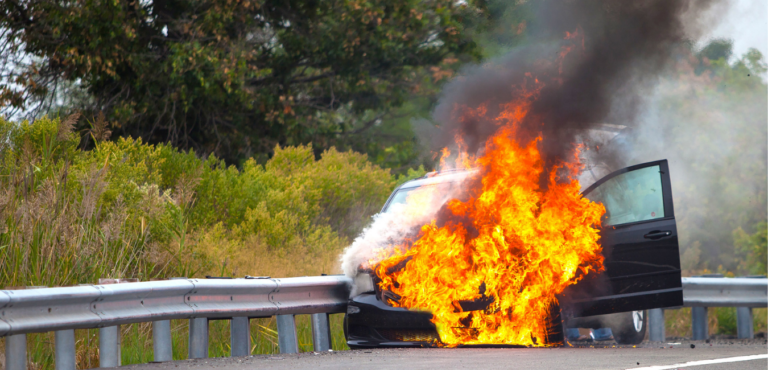 Image of a Burning Car